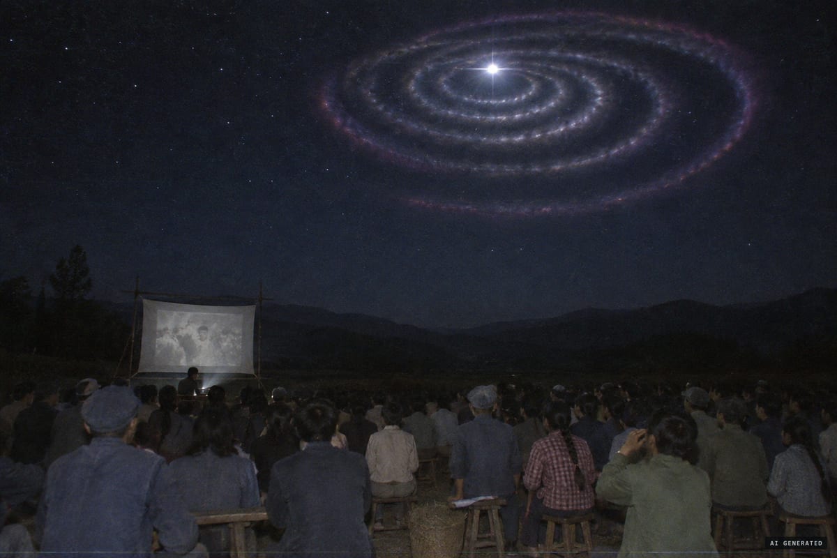 24 July 1981, Xichang, Sichuan: about 300 people at an open-air film watch a bright spinning spiral of light, likened to a coiling dragon, drift slowly across the night sky over western China.