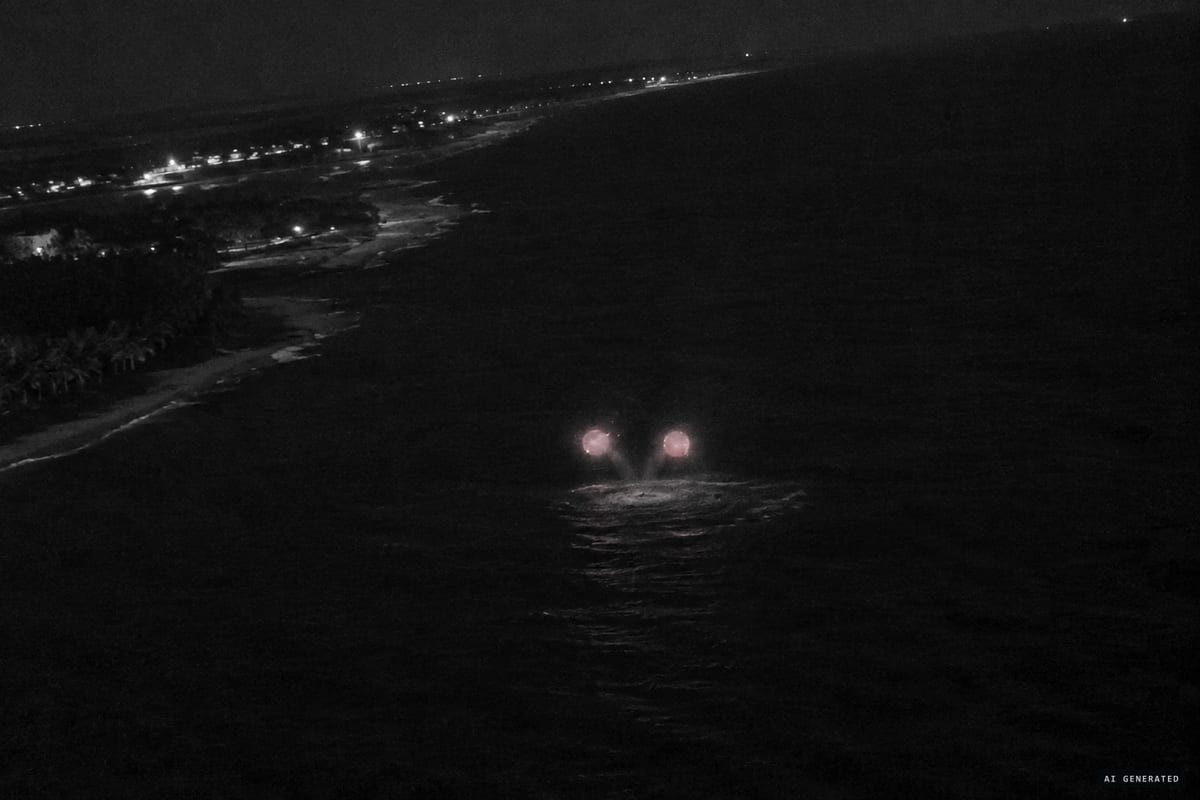 Aguadilla, Puerto Rico, April 25, 2013: a CBP patrol plane's infrared camera records a small object that appears to leave the ocean and split into two.