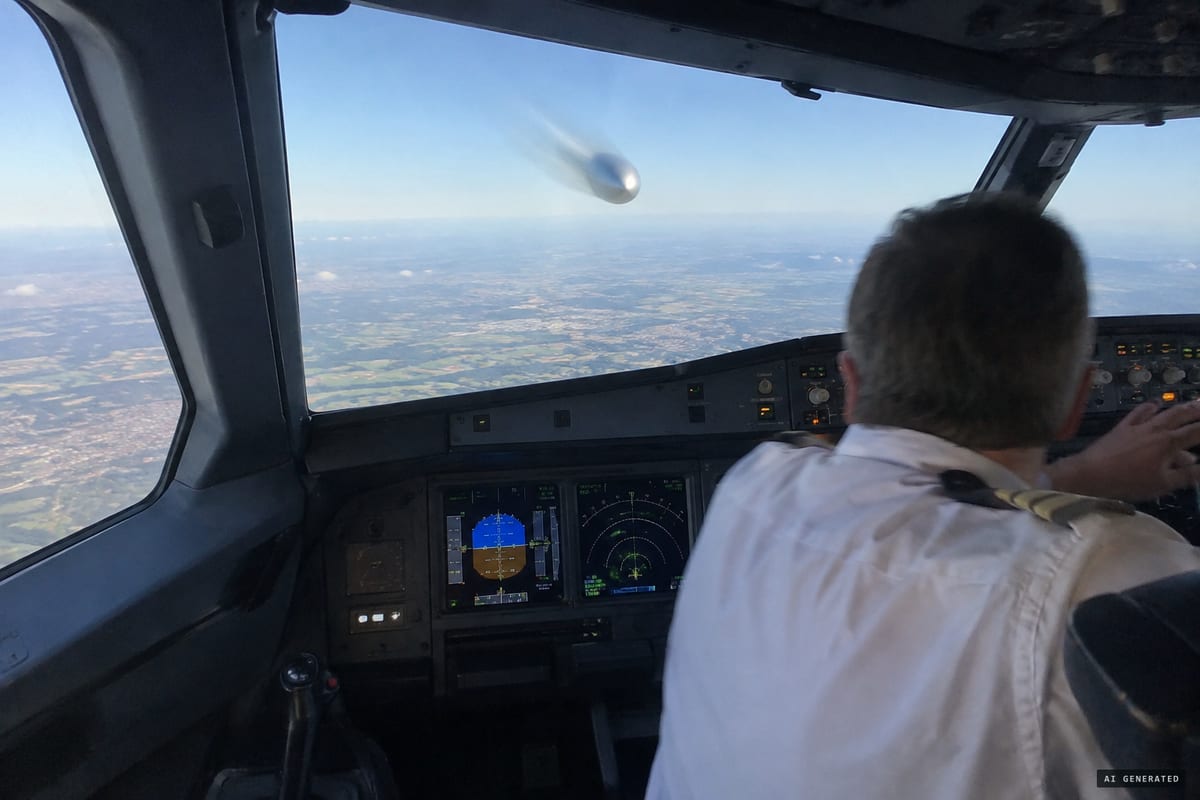 19 July 2013, over Reading, Berkshire: an A320 captain sees a bright silver 'cigar/rugby ball' object heading straight for the airliner at 34,000 feet, moments before it passes a few feet above the aircraft.