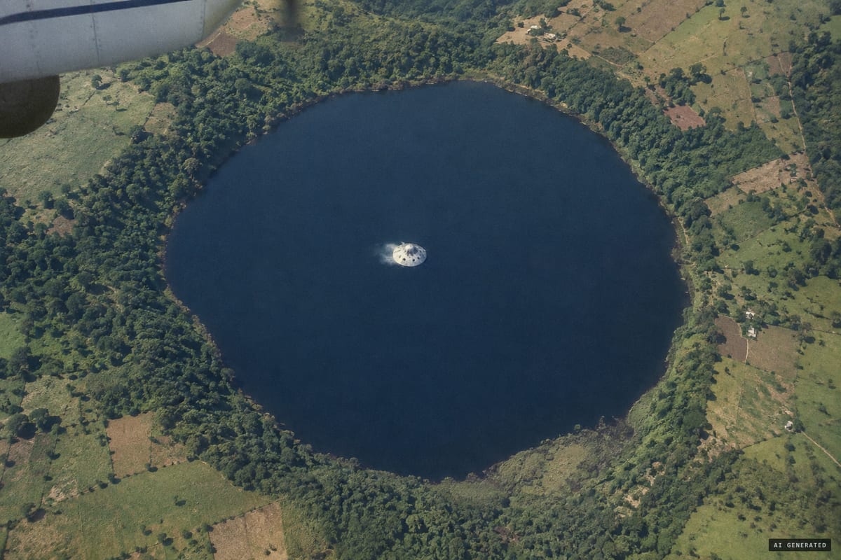 Lago de Cote, Costa Rica, 4 September 1971: a disc-shaped object up to 683 feet long, seen only on frame 300 of an Instituto Geográfico Nacional survey taken from 10,000 feet.
