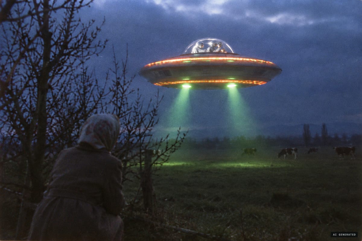Blenheim, New Zealand, 13 July 1959: Eileen Moreland reported a domed saucer ringed with orange jets hovering over her paddock at dawn, with two figures in silver suits seated inside.
