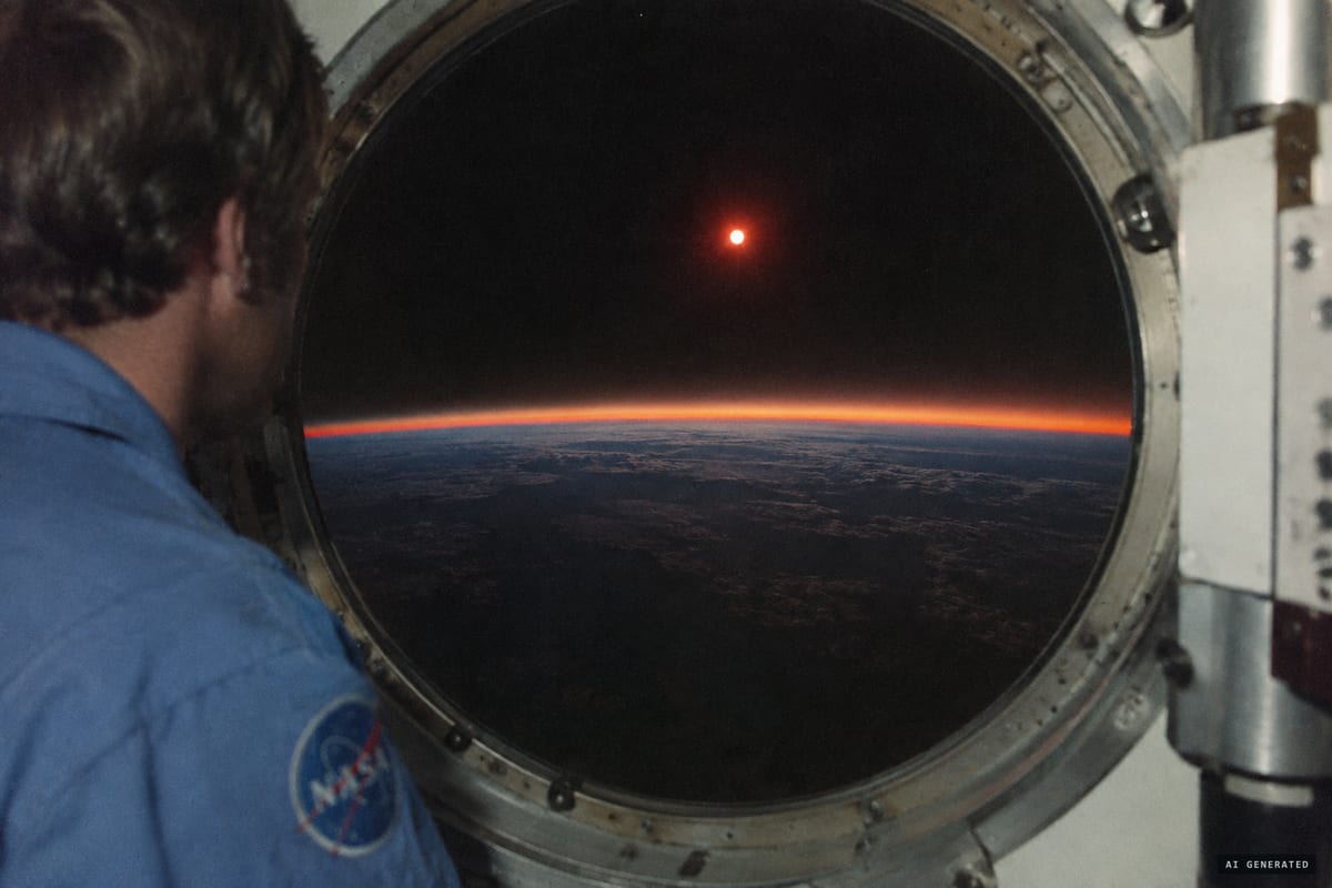 September 20, 1973: Skylab 3 astronauts watch a pulsing red light, brighter than Jupiter, pace their station for about 10 minutes before orbital sunset.