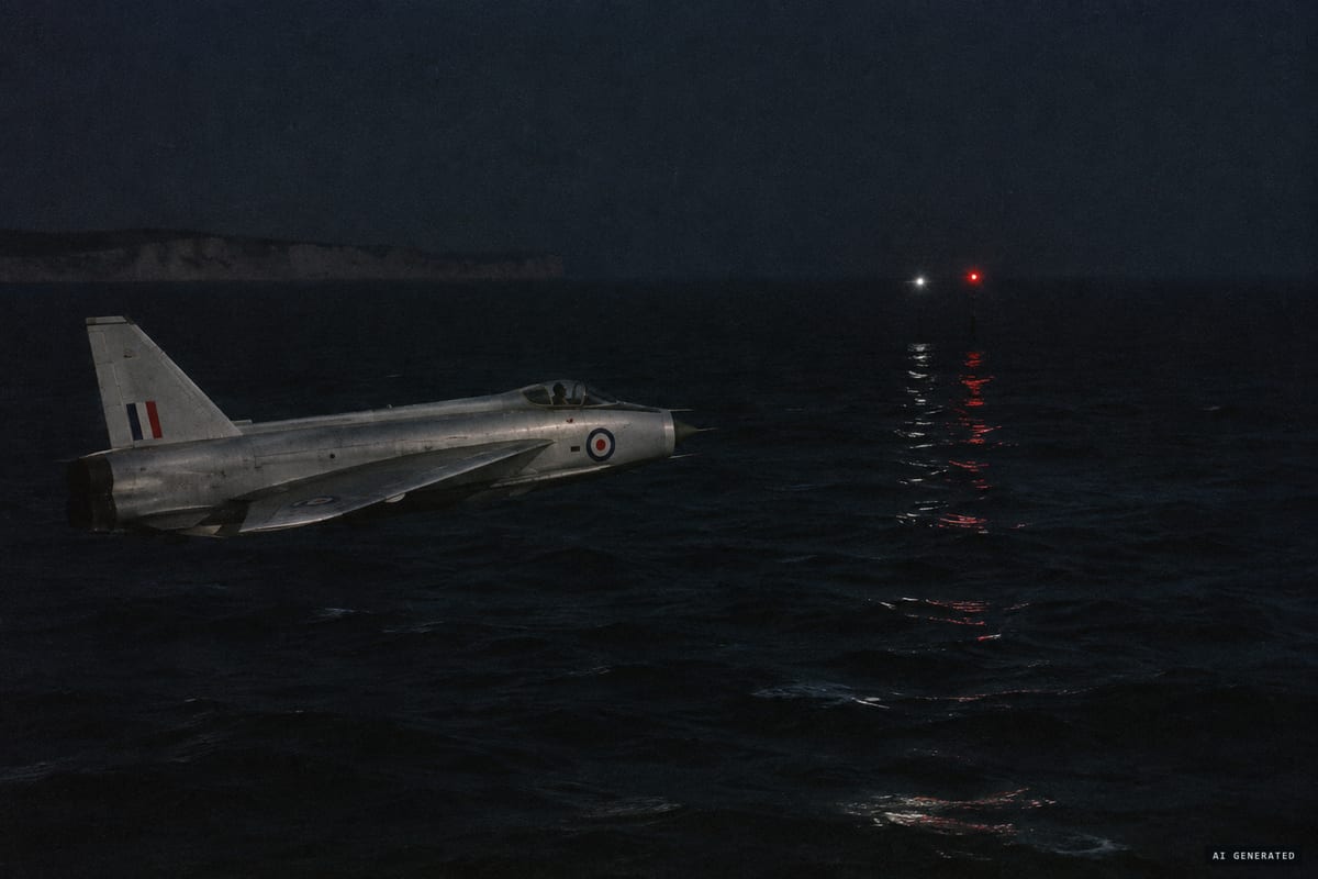 8 September 1970, North Sea off Flamborough Head: USAF exchange pilot Capt. William Schaffner, flying RAF Lightning XS894, reports contact with 'a set of lights' moments before his jet went into the sea.