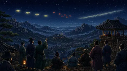 Illustration of the 1609 Gangwon sightings, not a photograph