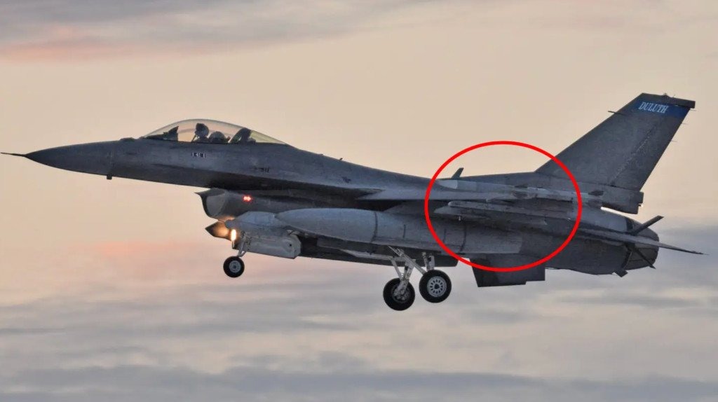 148th Fighter Wing F-16C returning with an empty underwing station
