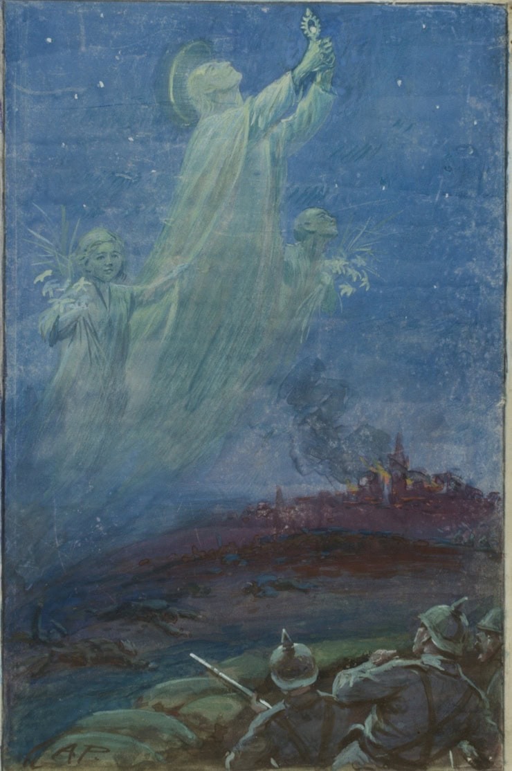 Painting, "The Angel of Mons (Three German Soldiers and a Vision)"