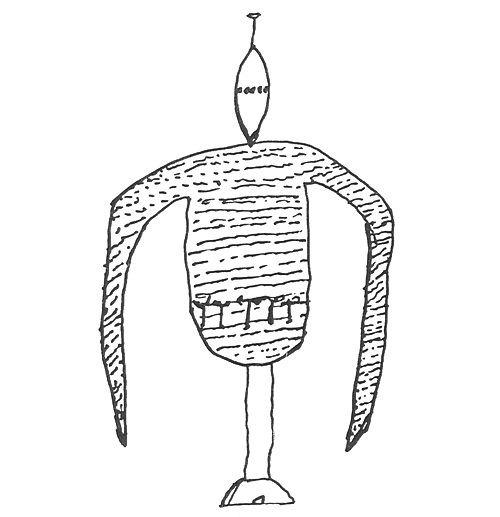 Antônio La Rubia's own drawing of one of the robot beings