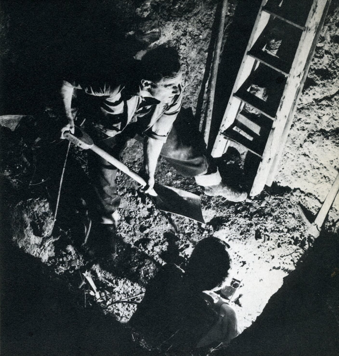 Excavating the cellars at Borley Rectory.