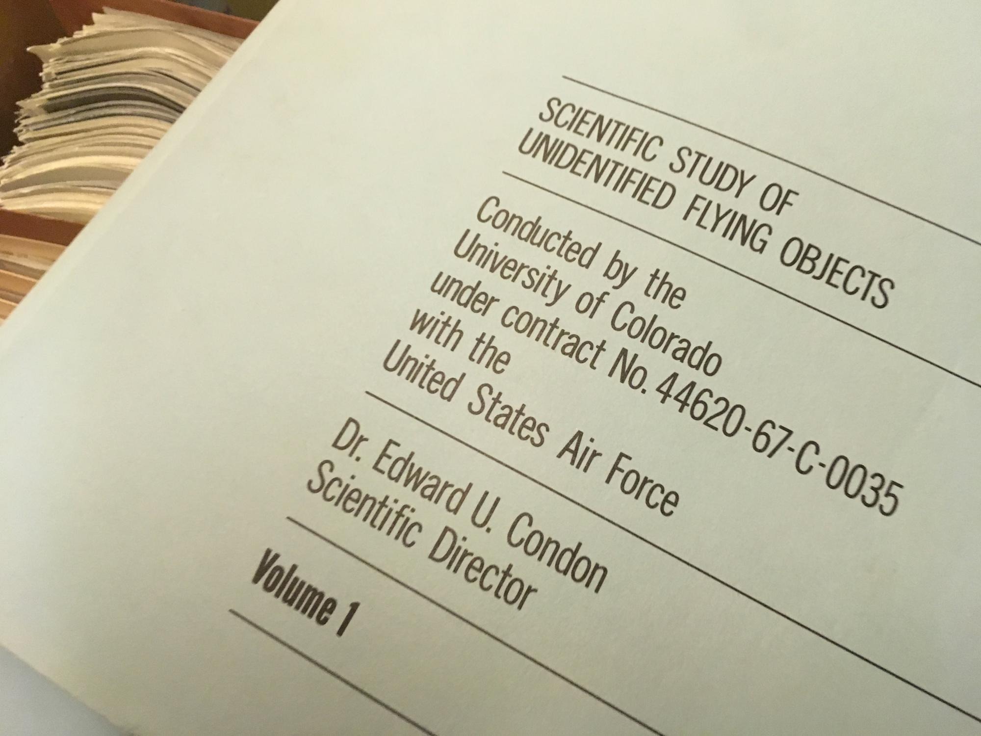 Prof. Condon papers on the Scientific Study of Unidentified Flying Objects.