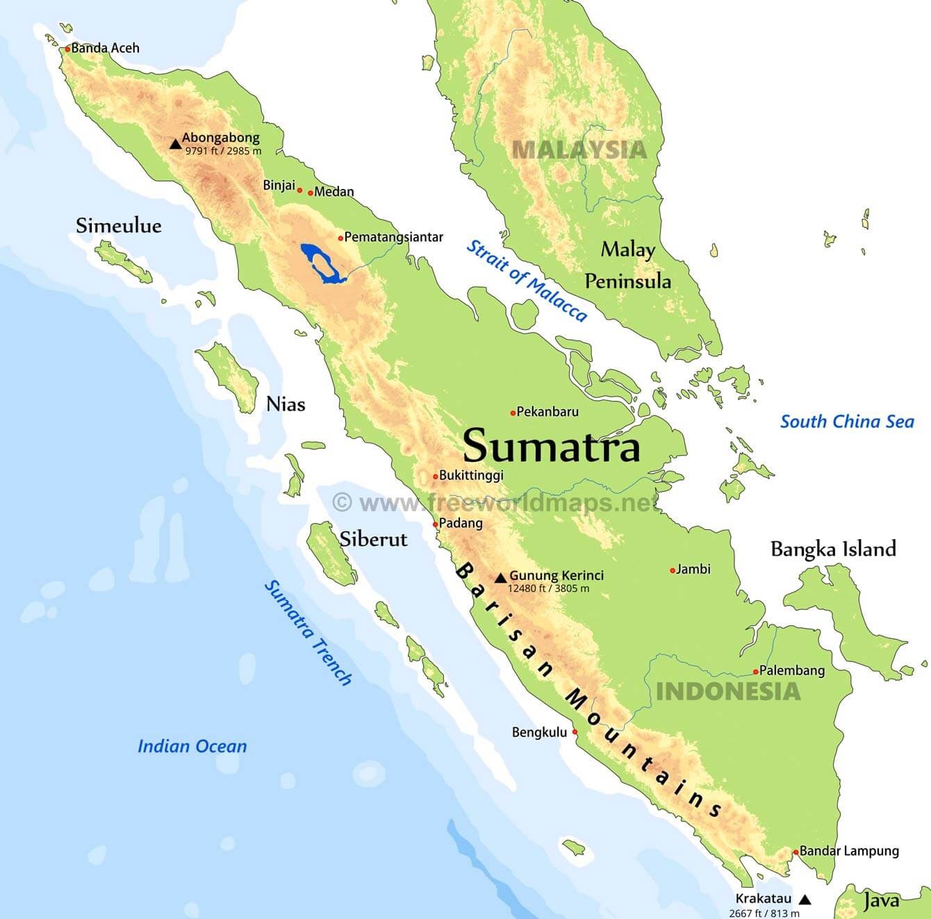 Map of Sumatra