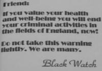 Letter from "The Black Watch" group