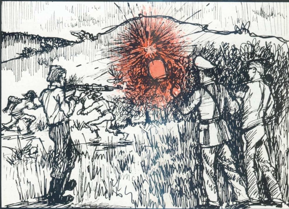 Artist's depiction of the sighting published in Flying Saucer Review in 1972
