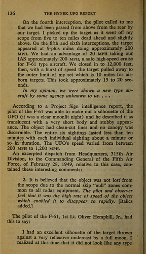 The Hynek UFO Report, p. 136