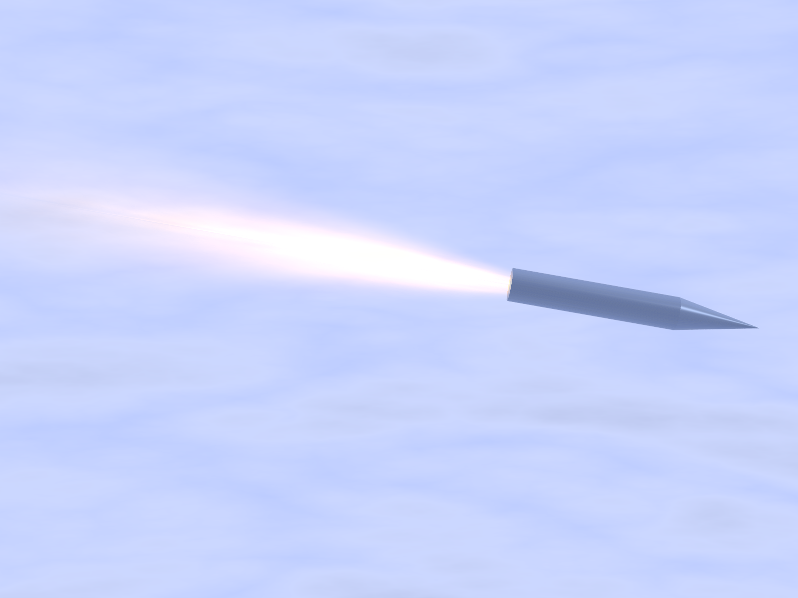 Modern artist's impression of a ghost rocket (computer rendering), not evidence.