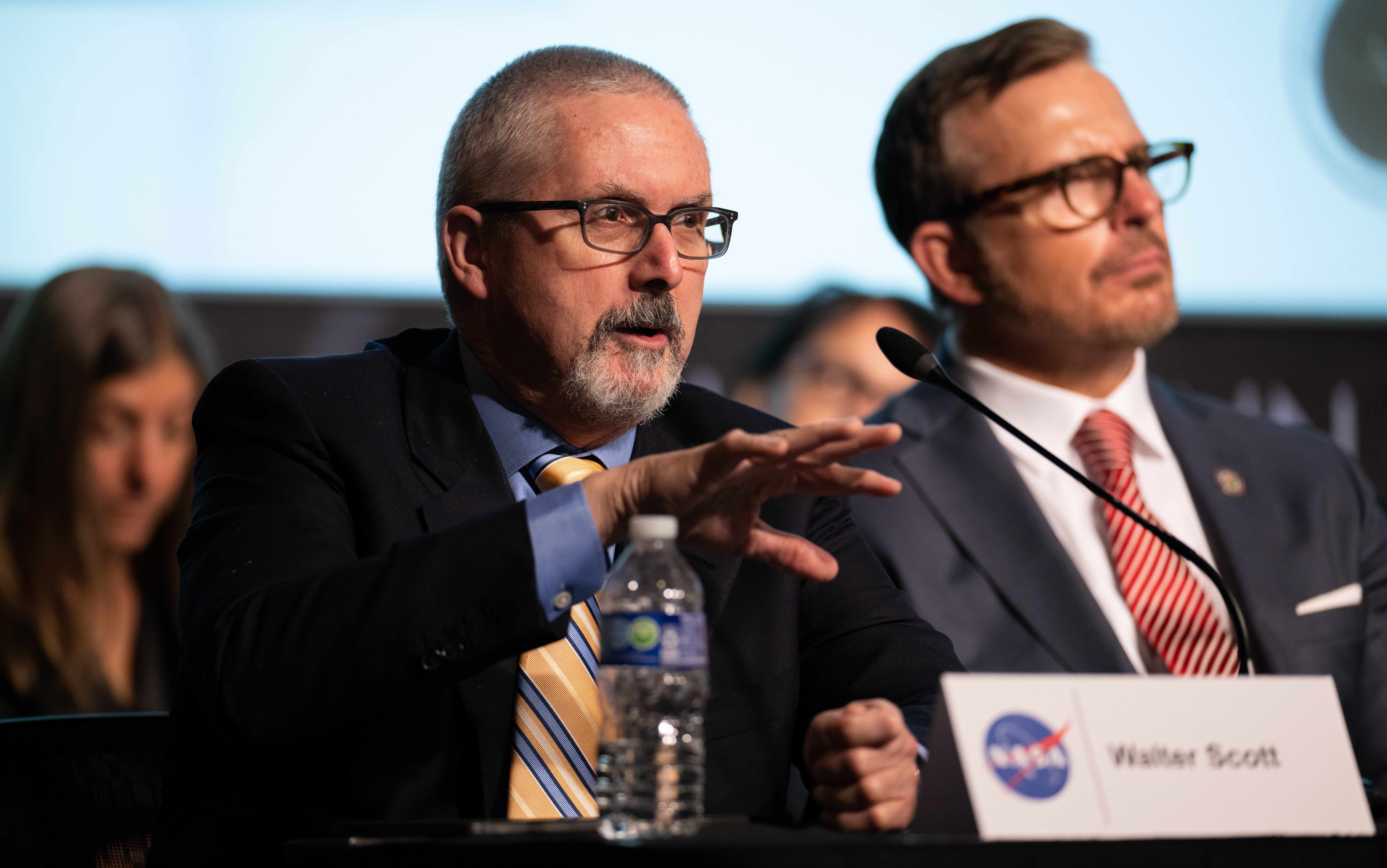 Panel member Walter Scott at the UAP Independent Study Team's public meeting, 31 May 2023, Mary W. Jackson NASA Headquarters.