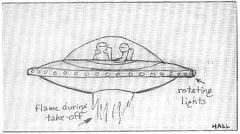 Sketch of the Ririe being, labelled as from the NICAP reports and Richard Hall material