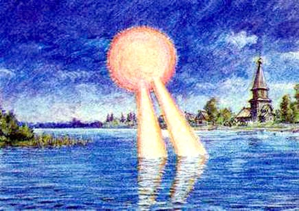 Modern artist's rendering of the Robozero fireball (not a photograph of the event)