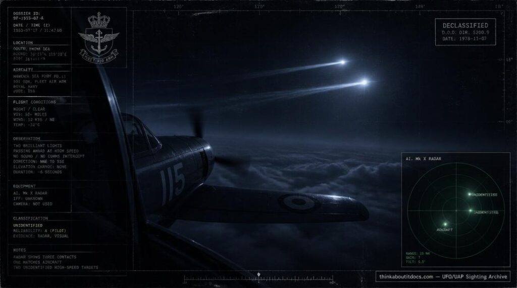 Header image for the 1954 Goulburn Navy radar-visual sighting; illustrative, not an event photograph