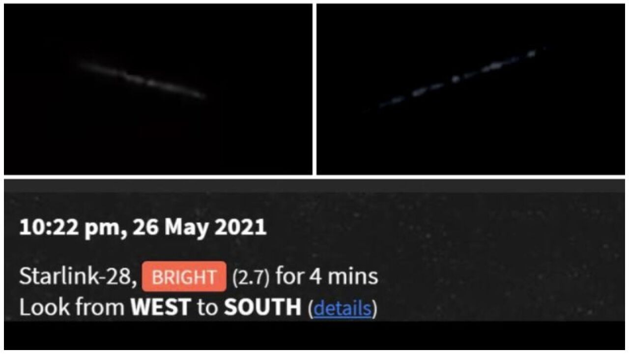 KRTV summary image on Starlink sightings over Montana, likely a graphic