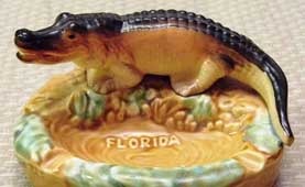 Photo of an alligator ashtray, probably illustrative rather than the actual object