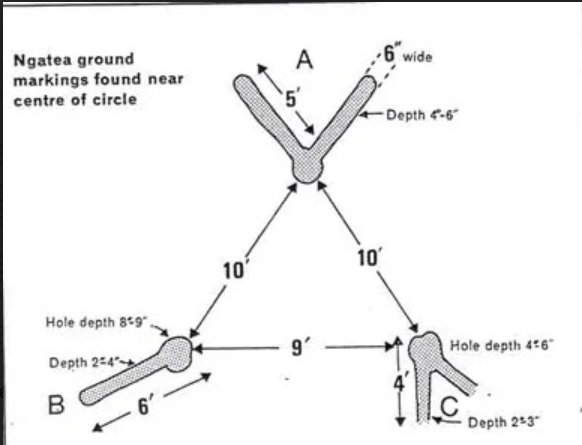 Waikato Times diagram of the Ngātea circle and markings
