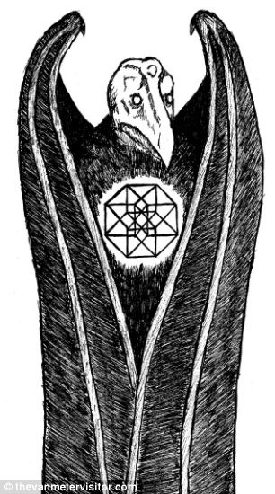 Modern sketch of the Van Meter Visitor based on eyewitness accounts