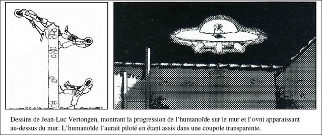 Sketches of the being and craft reproduced in the 1974 Inforespace report.