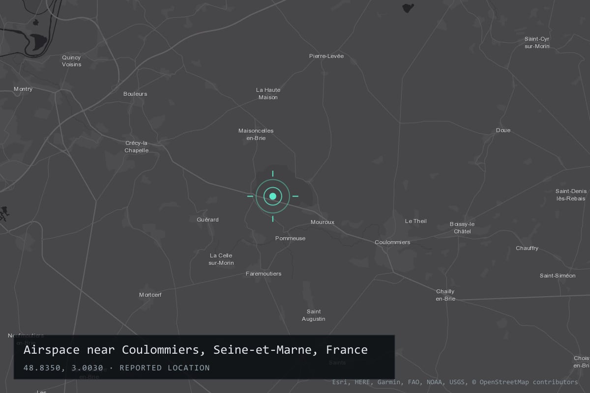 Where it happened: Airspace near Coulommiers, Seine-et-Marne, France