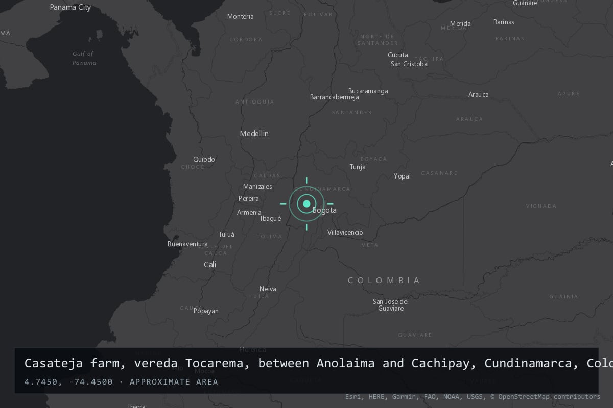 Where it happened: Casateja farm, vereda Tocarema, between Anolaima and Cachipay, Cundinamarca, Colombia