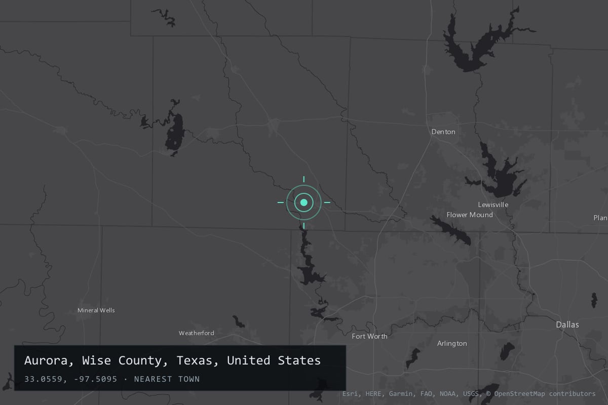 Where it happened: Aurora, Wise County, Texas, United States