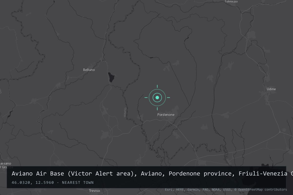 Where it happened: Aviano Air Base (Victor Alert area), Aviano, Pordenone province, Friuli-Venezia Giulia, Italy