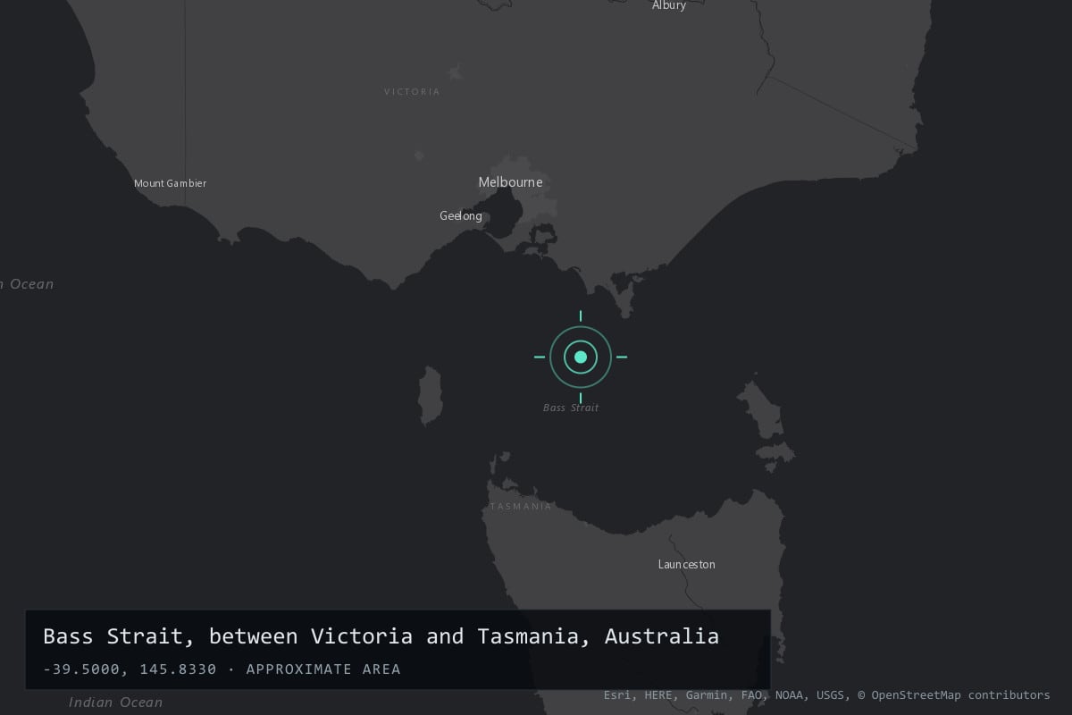 Where it happened: Bass Strait, between Victoria and Tasmania, Australia