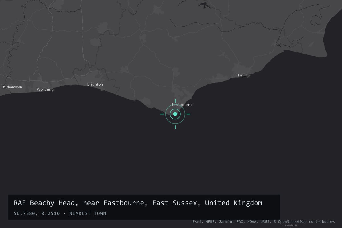 Where it happened: RAF Beachy Head, near Eastbourne, East Sussex, United Kingdom