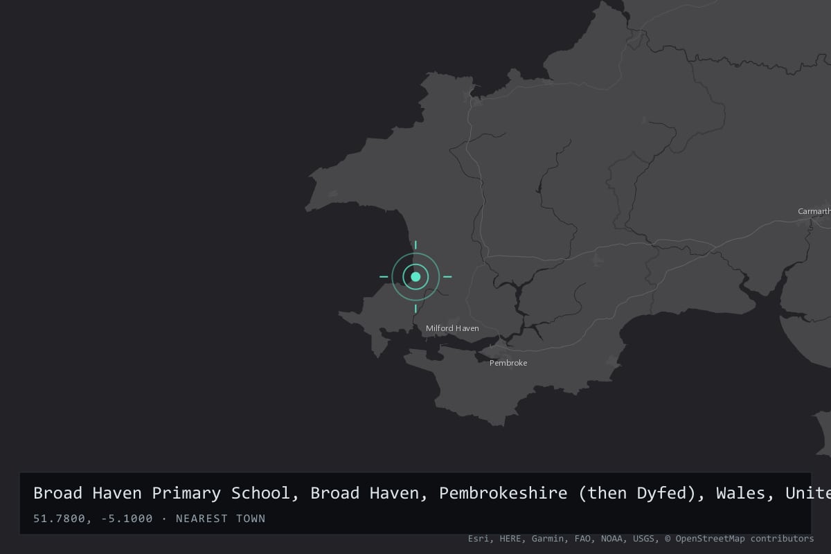Where it happened: Broad Haven Primary School, Broad Haven, Pembrokeshire (then Dyfed), Wales, United Kingdom