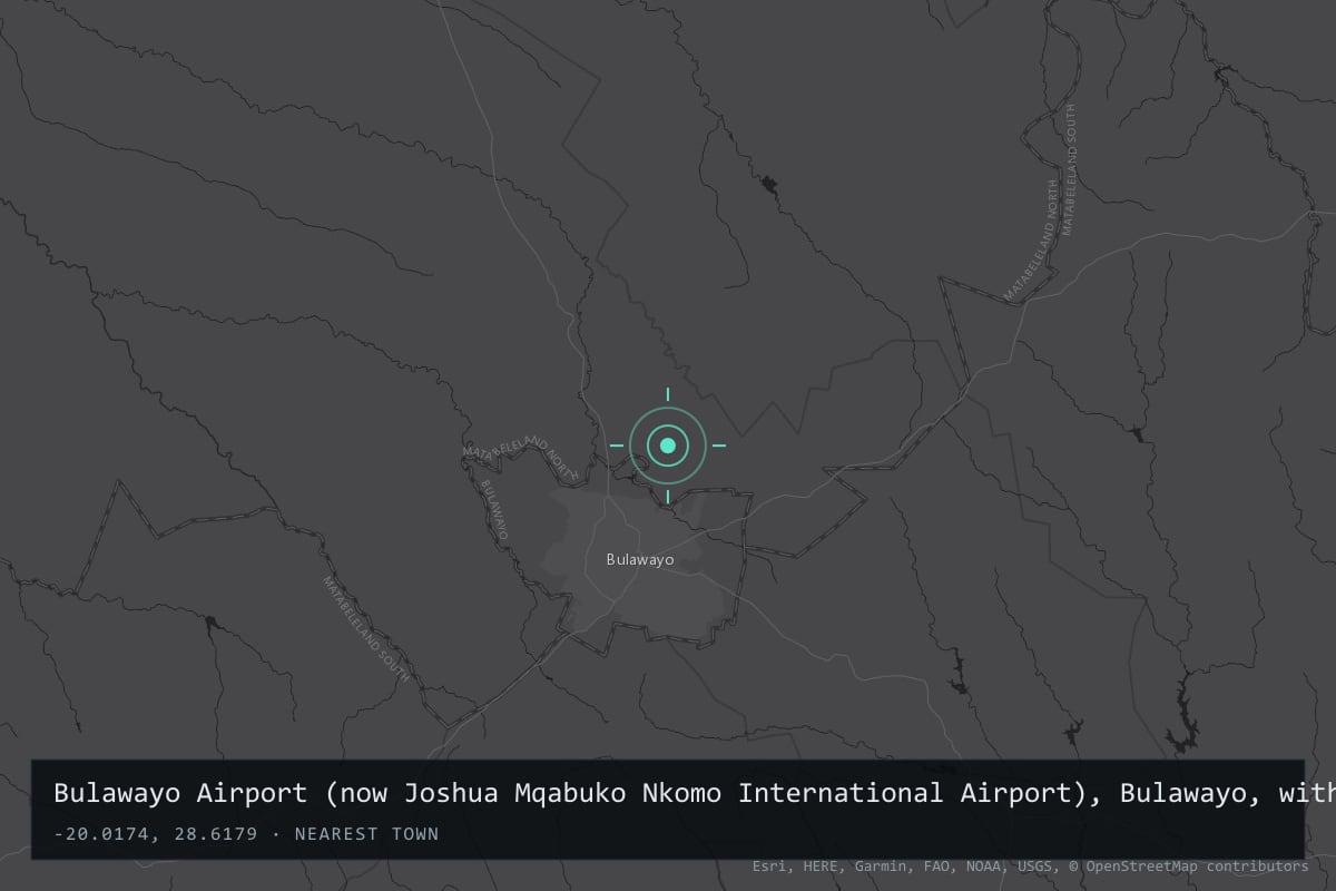 Where it happened: Bulawayo Airport (now Joshua Mqabuko Nkomo International Airport), Bulawayo, with the intercept flown from Thornhill Air Force Base, Gweru, Zimbabwe