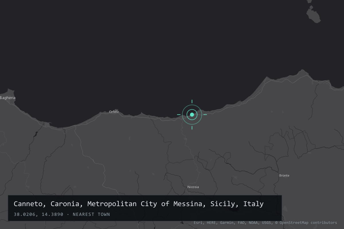 Where it happened: Canneto, Caronia, Metropolitan City of Messina, Sicily, Italy