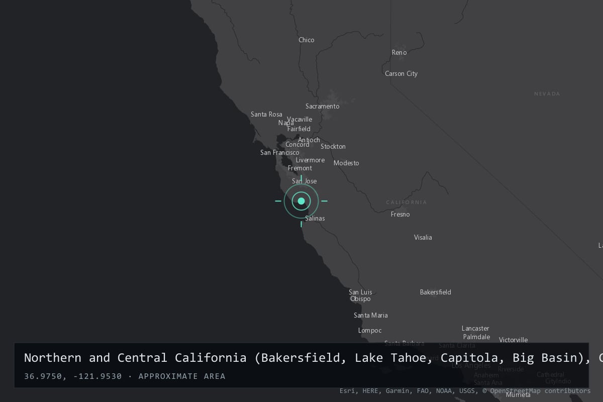 Where it happened: Northern and Central California (Bakersfield, Lake Tahoe, Capitola, Big Basin), California, United States