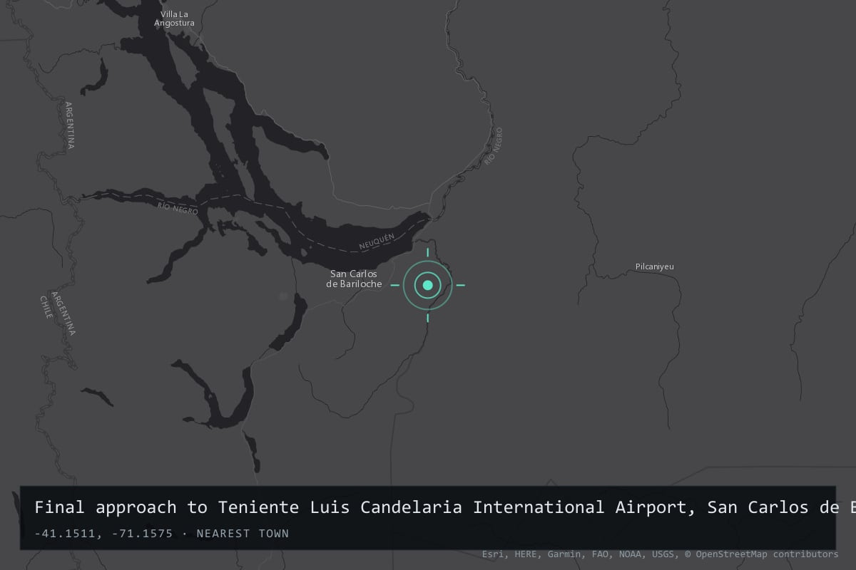 Where it happened: Final approach to Teniente Luis Candelaria International Airport, San Carlos de Bariloche, Río Negro, Argentina