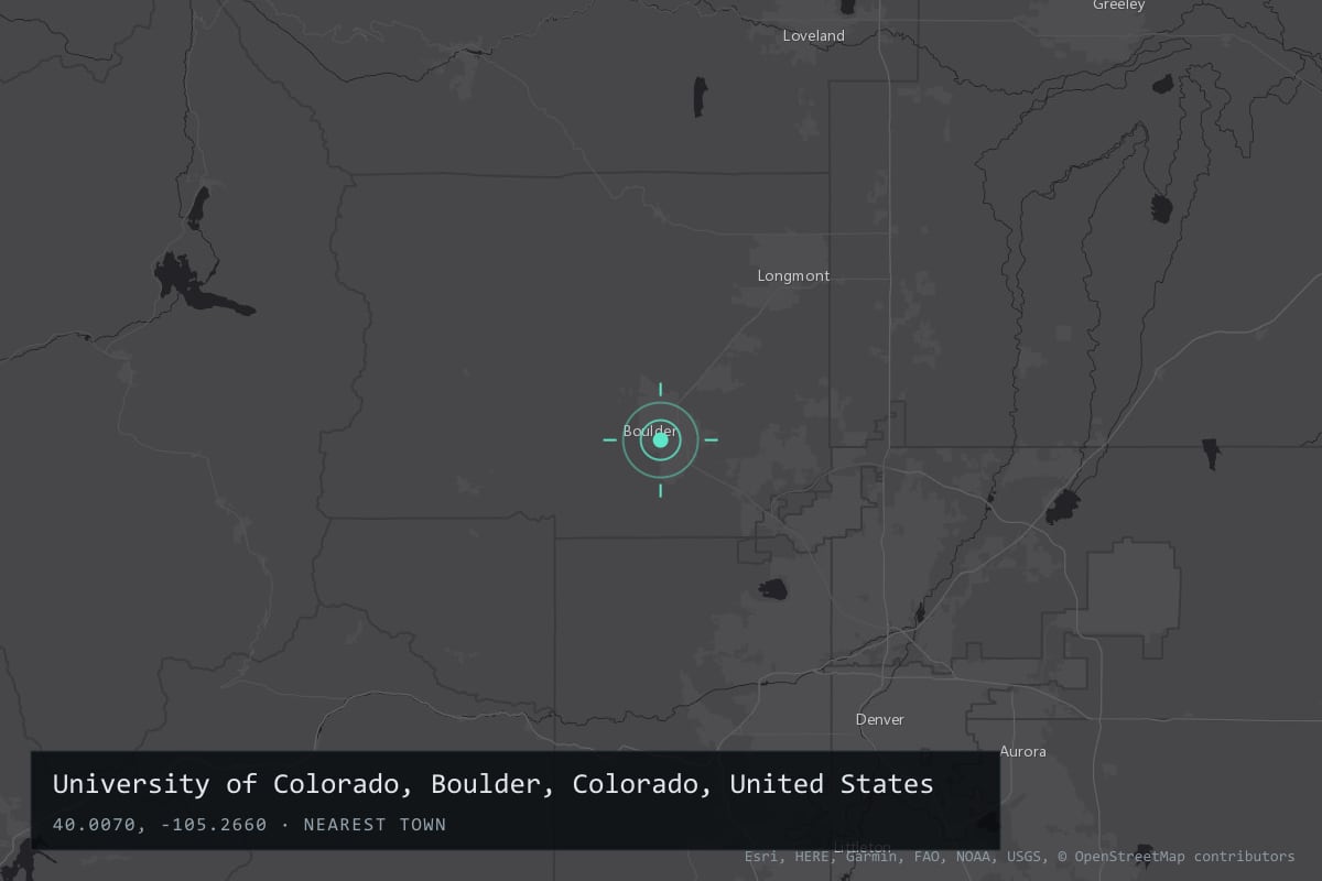 Where it happened: University of Colorado, Boulder, Colorado, United States