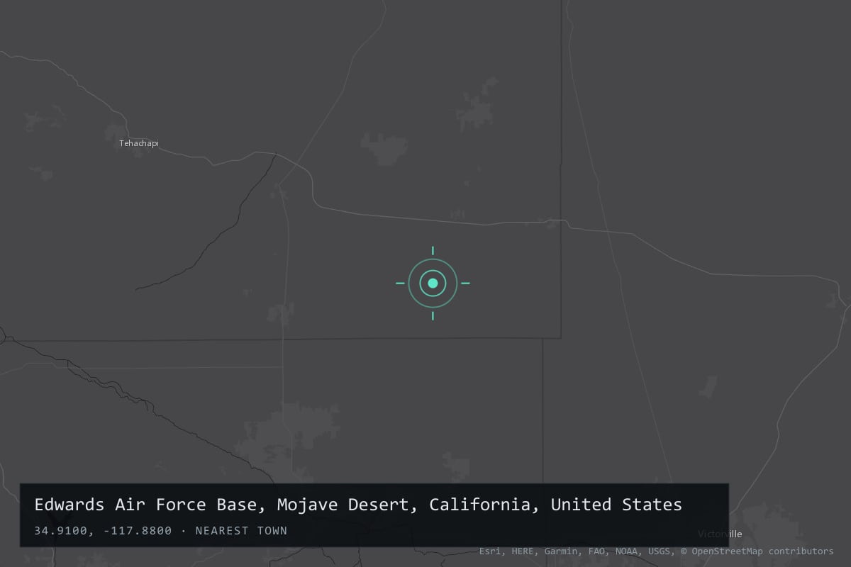 Where it happened: Edwards Air Force Base, Mojave Desert, California, United States