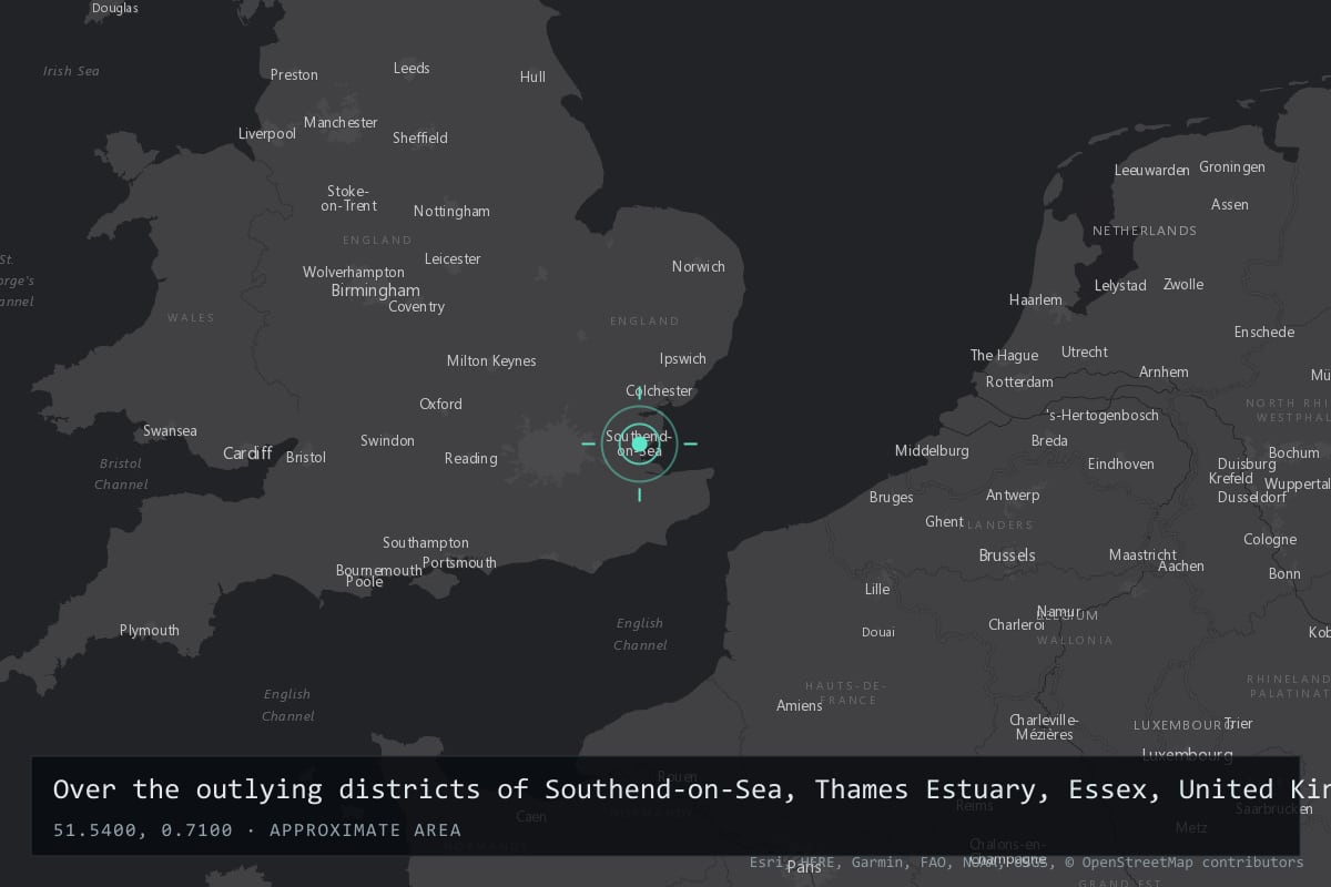 Where it happened: Over the outlying districts of Southend-on-Sea, Thames Estuary, Essex, United Kingdom