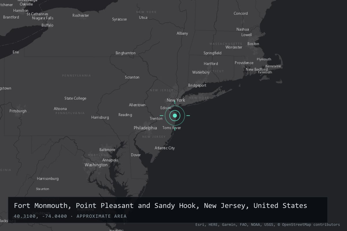 Where it happened: Fort Monmouth, Point Pleasant and Sandy Hook, New Jersey, United States