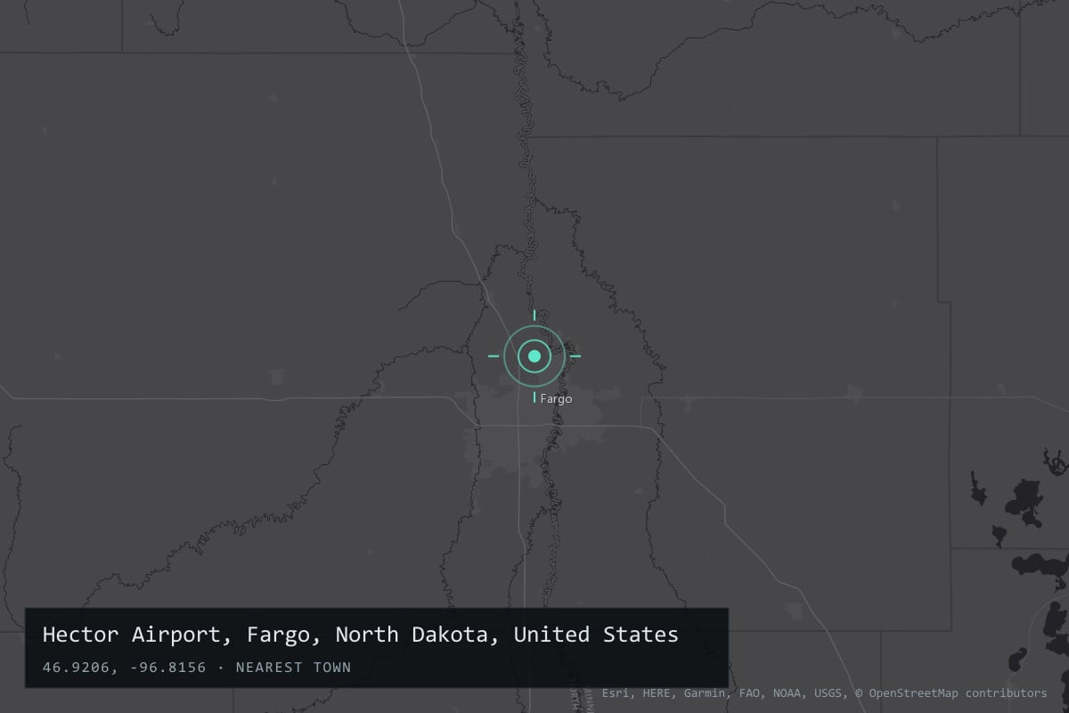 Where it happened: Hector Airport, Fargo, North Dakota, United States