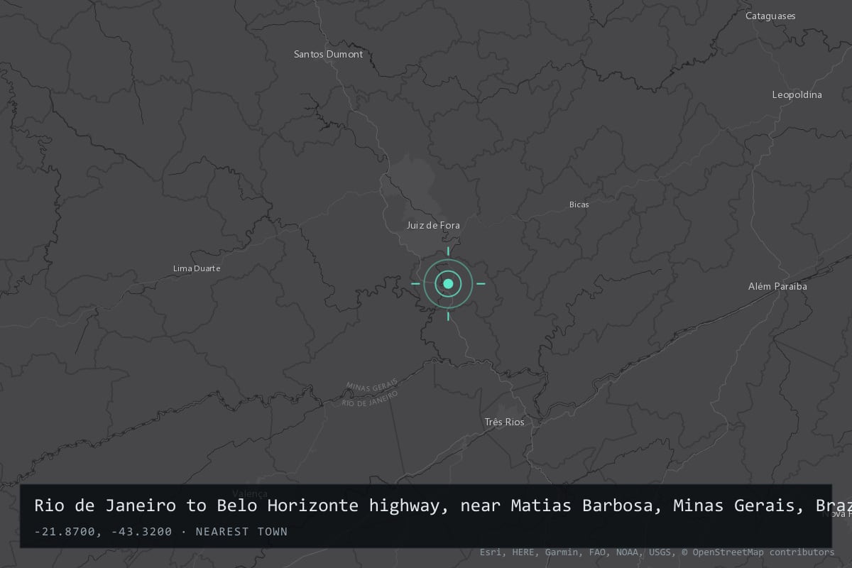 Where it happened: Rio de Janeiro to Belo Horizonte highway, near Matias Barbosa, Minas Gerais, Brazil