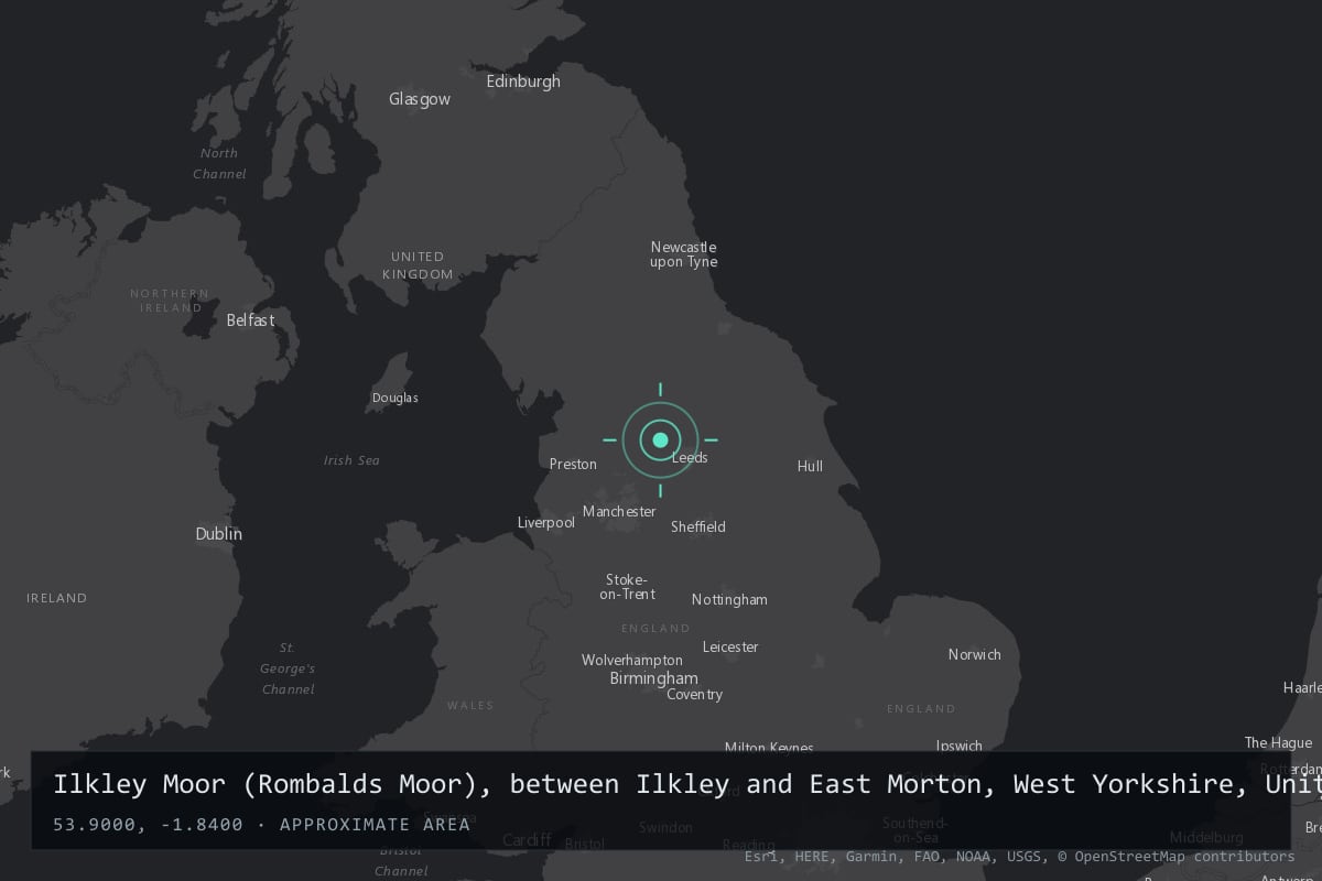 Where it happened: Ilkley Moor (Rombalds Moor), between Ilkley and East Morton, West Yorkshire, United Kingdom