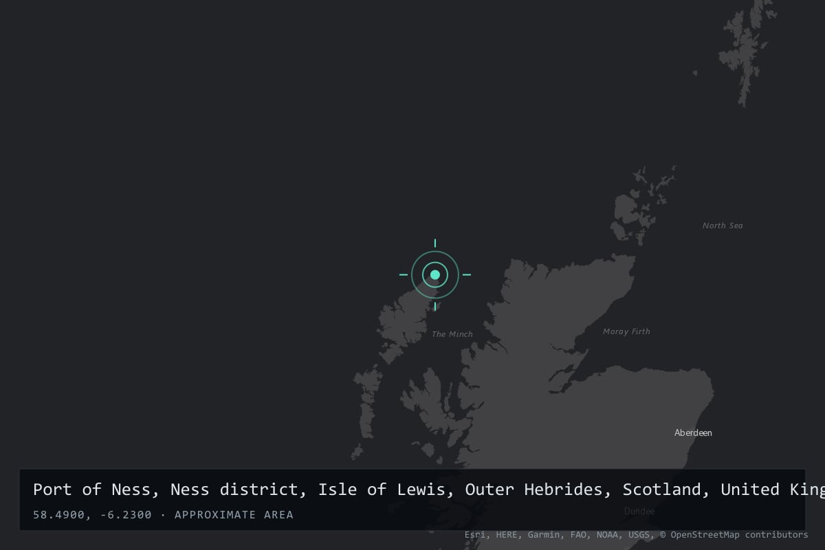 Where it happened: Port of Ness, Ness district, Isle of Lewis, Outer Hebrides, Scotland, United Kingdom