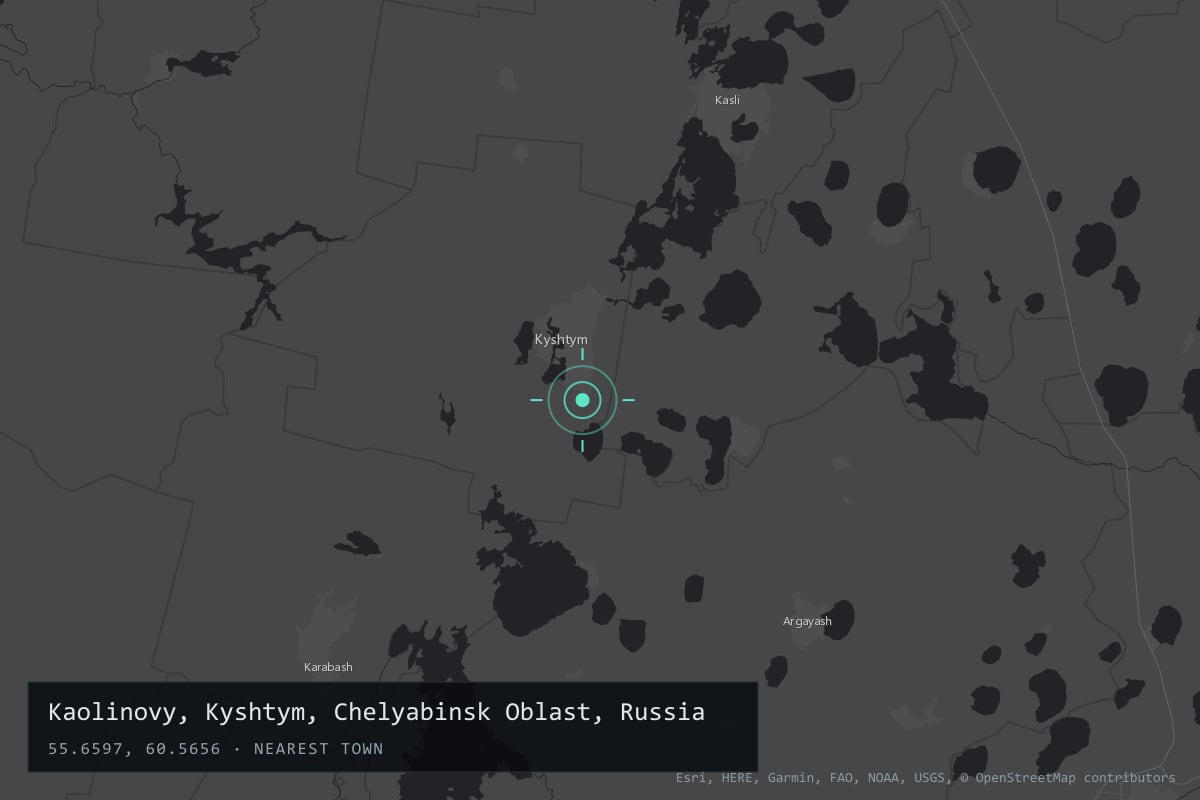 Where it happened: Kaolinovy, Kyshtym, Chelyabinsk Oblast, Russia