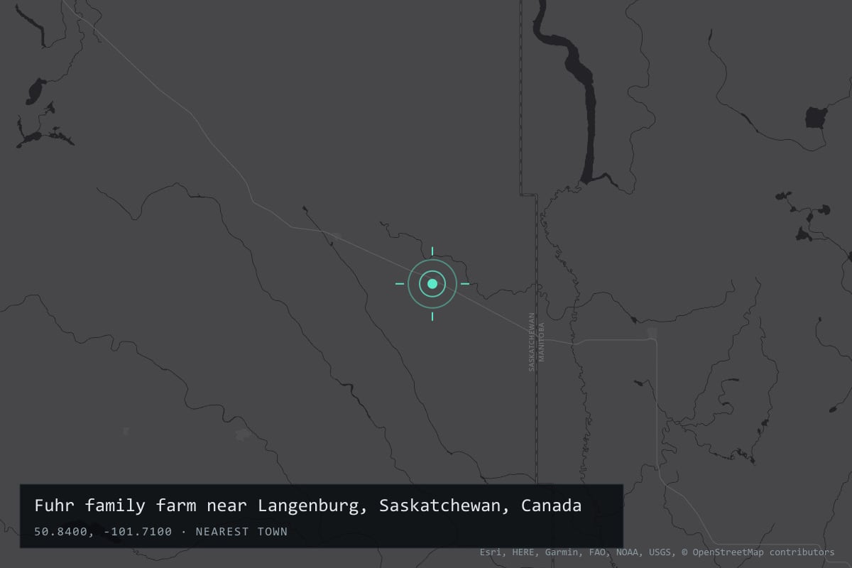 Where it happened: Fuhr family farm near Langenburg, Saskatchewan, Canada