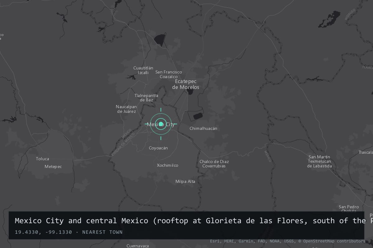 Where it happened: Mexico City and central Mexico (rooftop at Glorieta de las Flores, south of the Periférico; also Puebla), Mexico