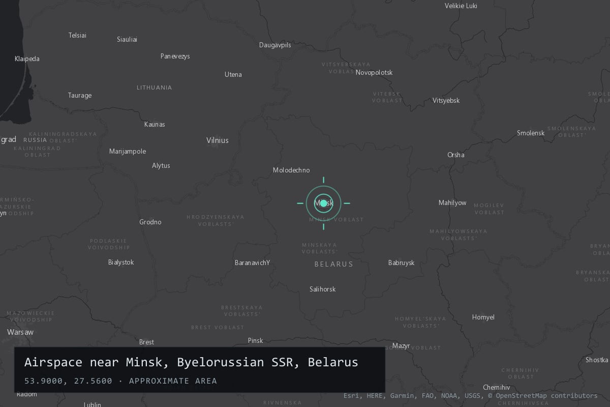 Where it happened: Airspace near Minsk, Byelorussian SSR, Belarus